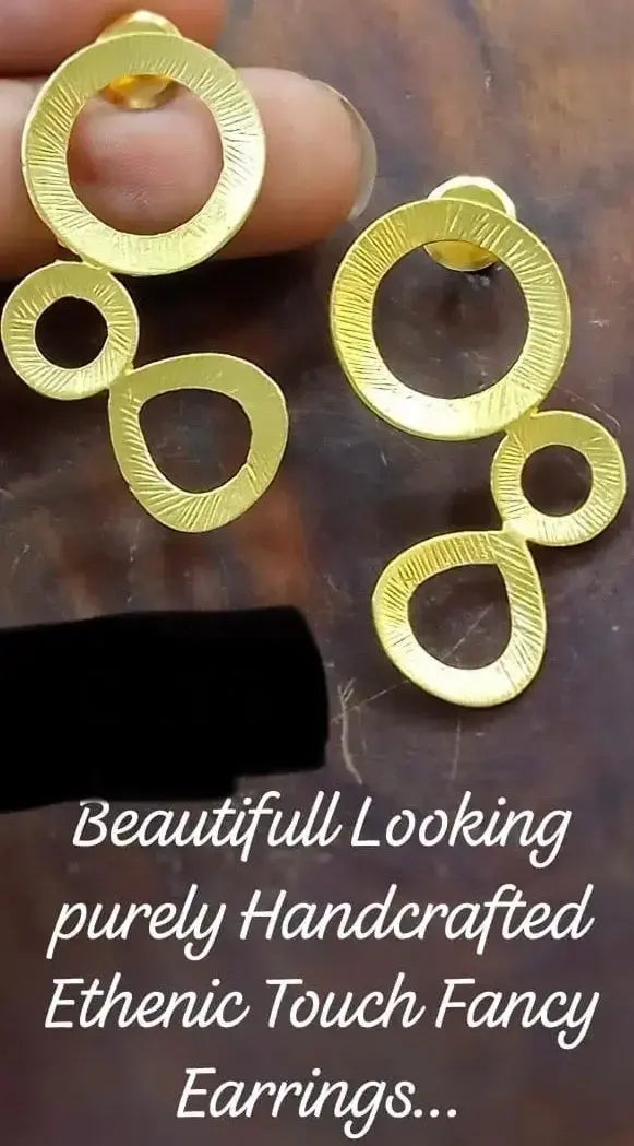 Brass with Natural Stones Earrings C110 - Deepika's Adornments