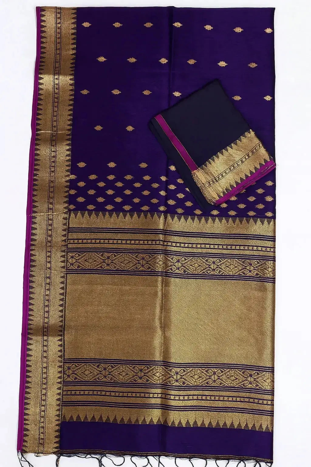 Resham Banarsi saree-Dark Purple - Deepika's Adornments