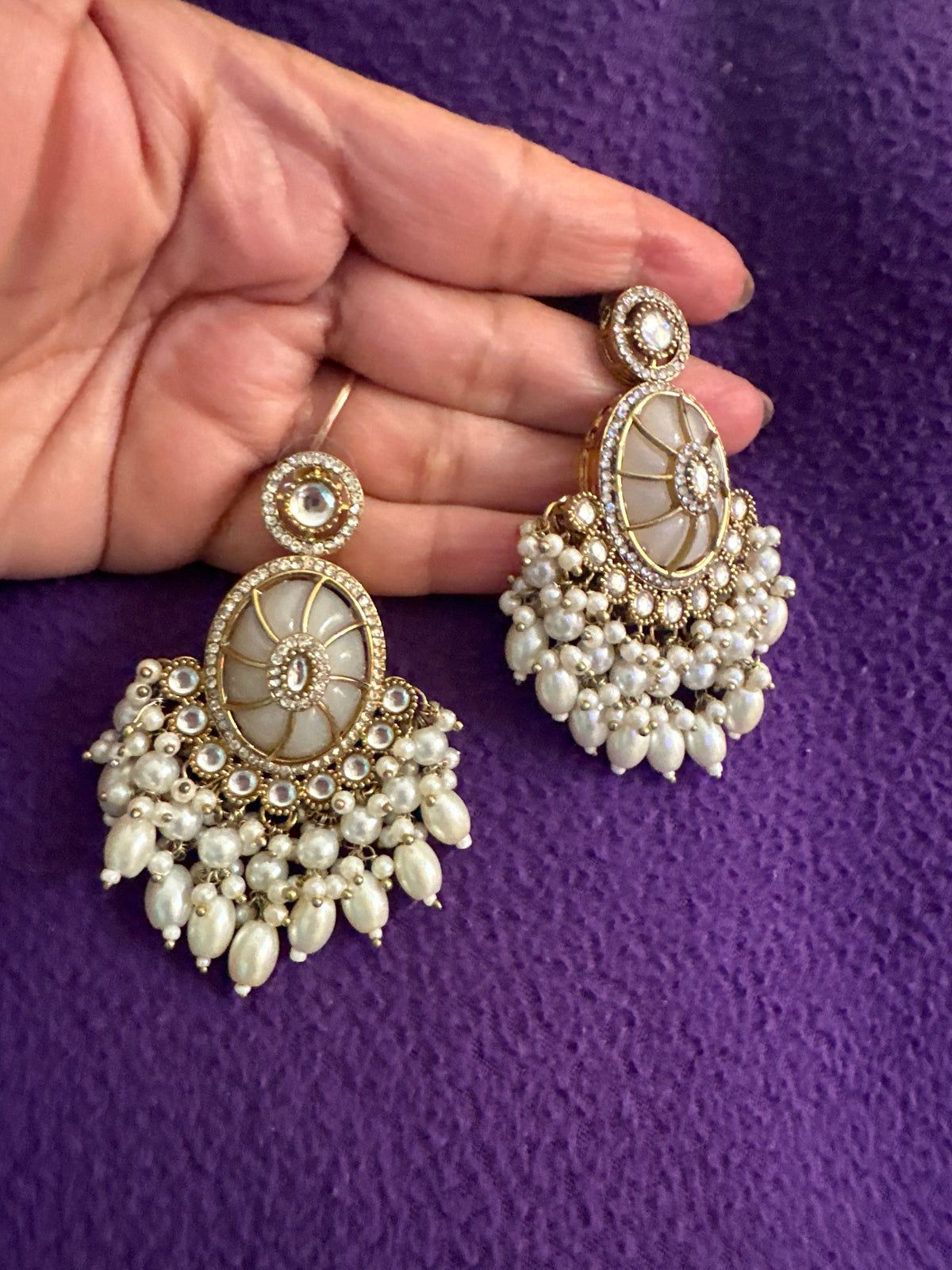 offwhite earrigs mother of pearl Nikhar Jewelry