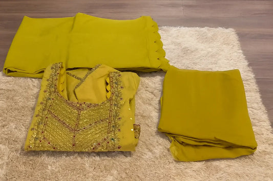 Mustard Maheshwari Silk Kurti with Zari, Foil Mirror & Gota Pati Work Rachna Suits