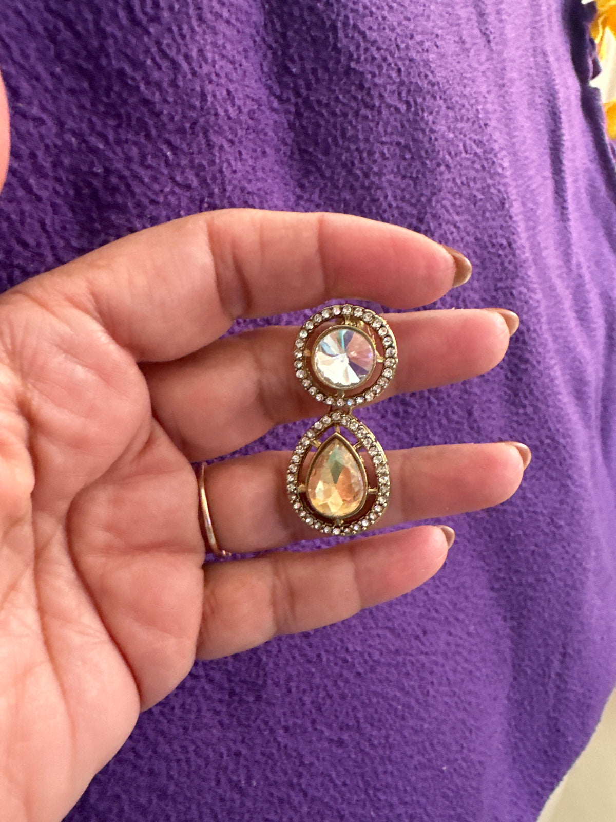 champaign stone earrings Nikhar Jewelry