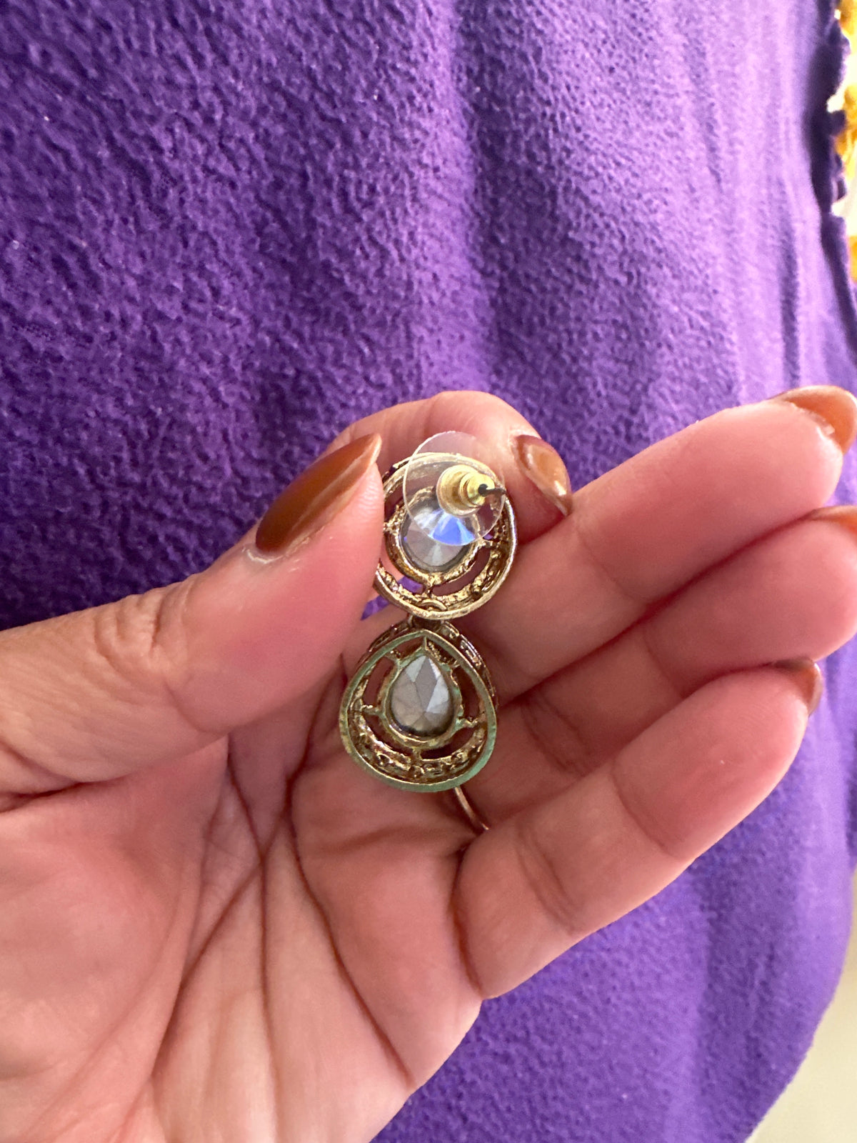 champaign stone earrings Nikhar Jewelry