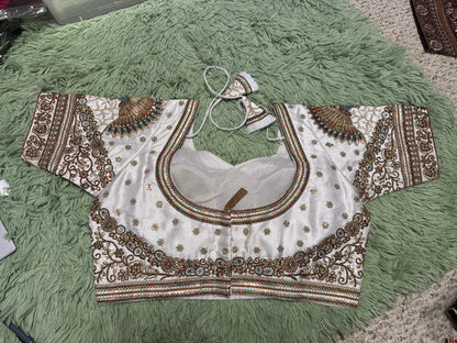 Designer Party Wear Fashion Blouse White YADU NANDAN FASHIONS Keevaa Exports