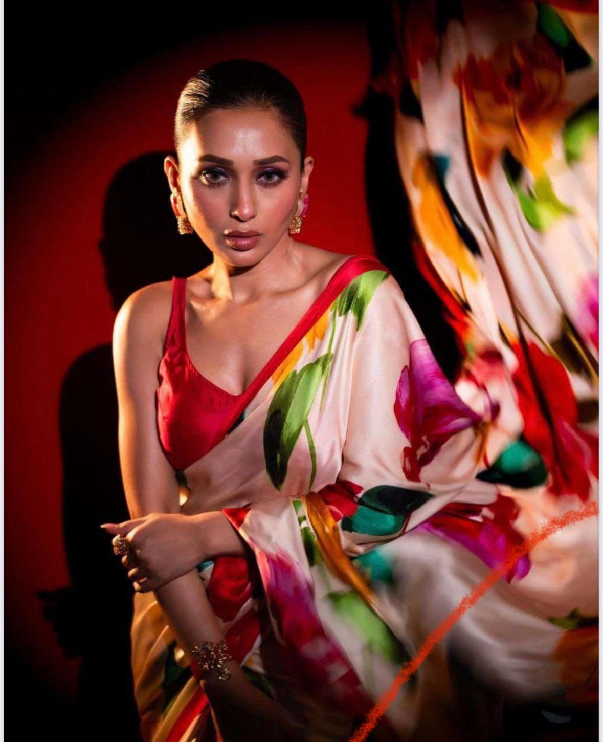 Satin Silk Saree- Printed