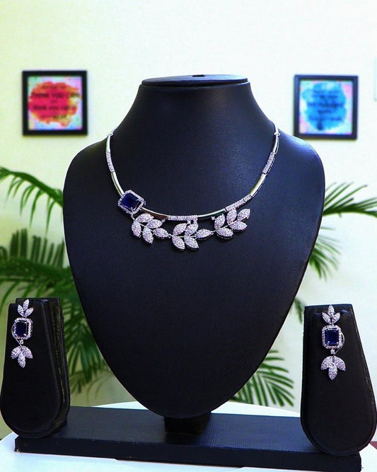 Ideal Necklace Set for Wedding Jewelry Occasions premium CZ in sephaire doublet