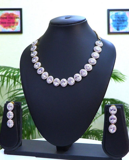 Classic Statement Jewelry in clear silver over Silver color big stones and cz's