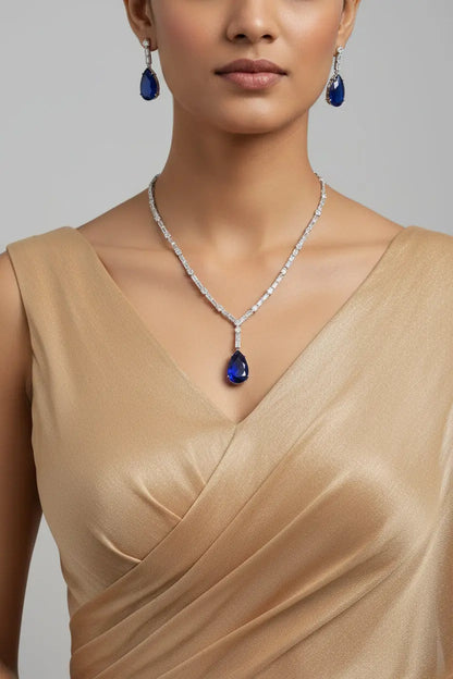 CZ Necklace Set-Nalina - Deepika's Adornments