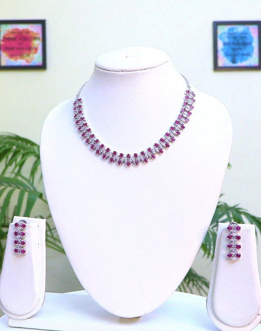 Bold Attitude | Necklace Set n-set-doublet-ruby-silver
