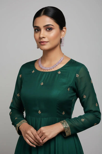 Bold Attitude | Necklace Set n-set-doublet-pink-silver - Deepika's Adornments