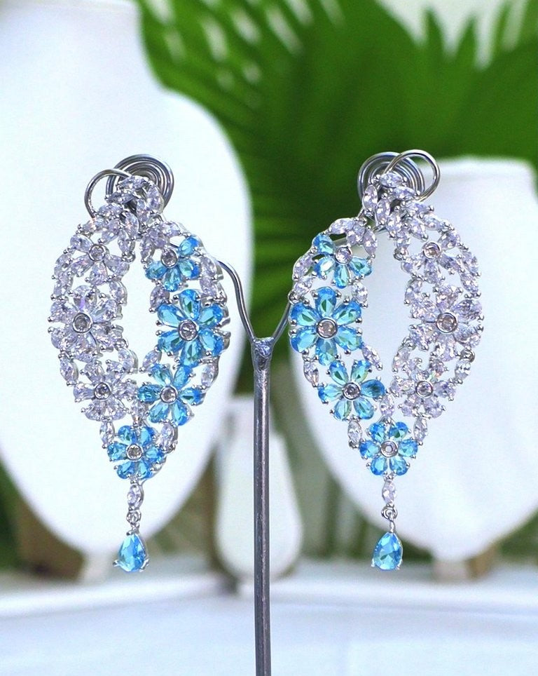 Statement Earrings-Sky Blue