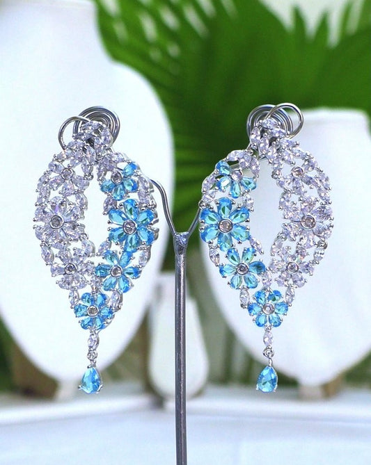 Statement Earrings-Sky Blue