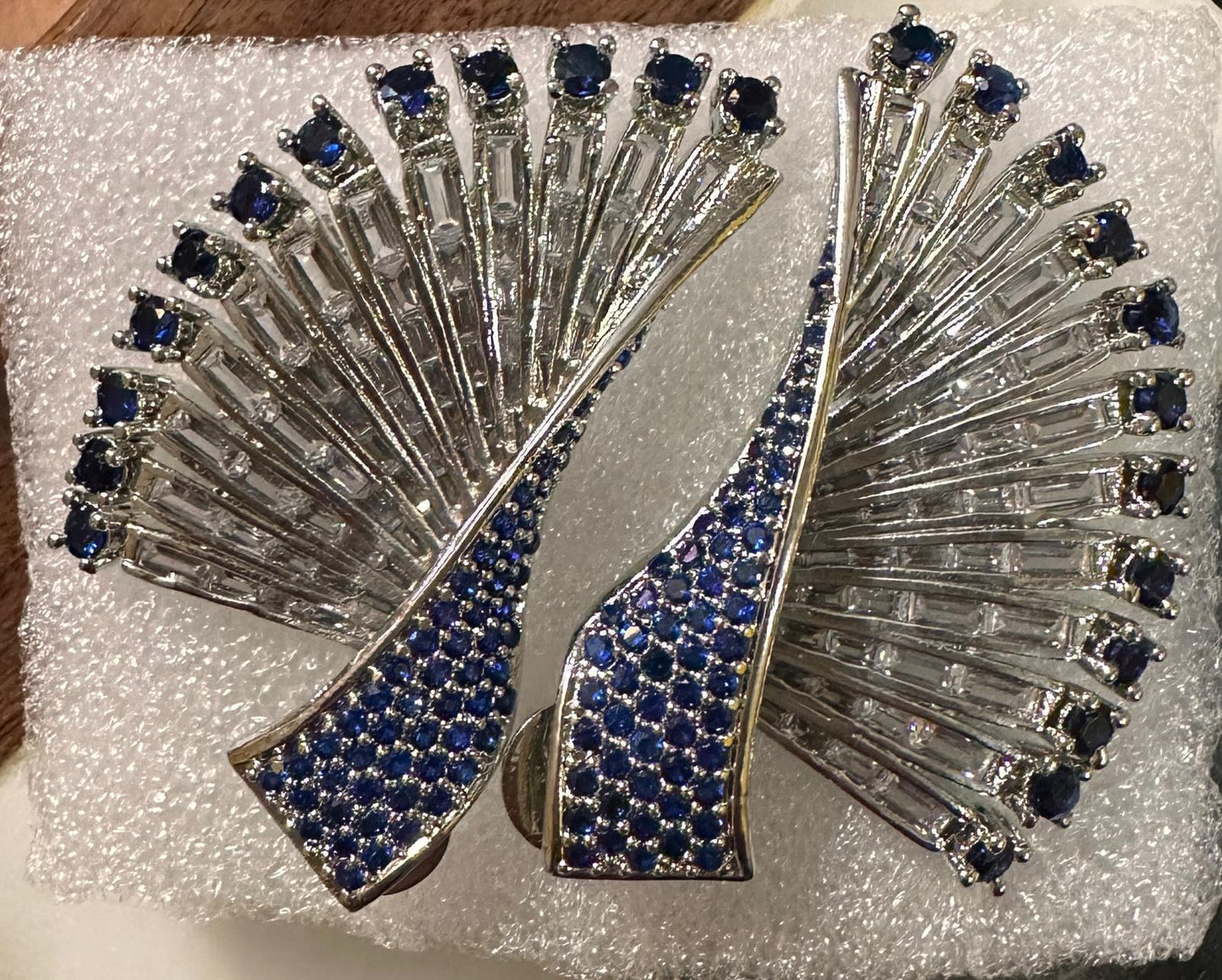 Statement CZ Earrings-Saphire