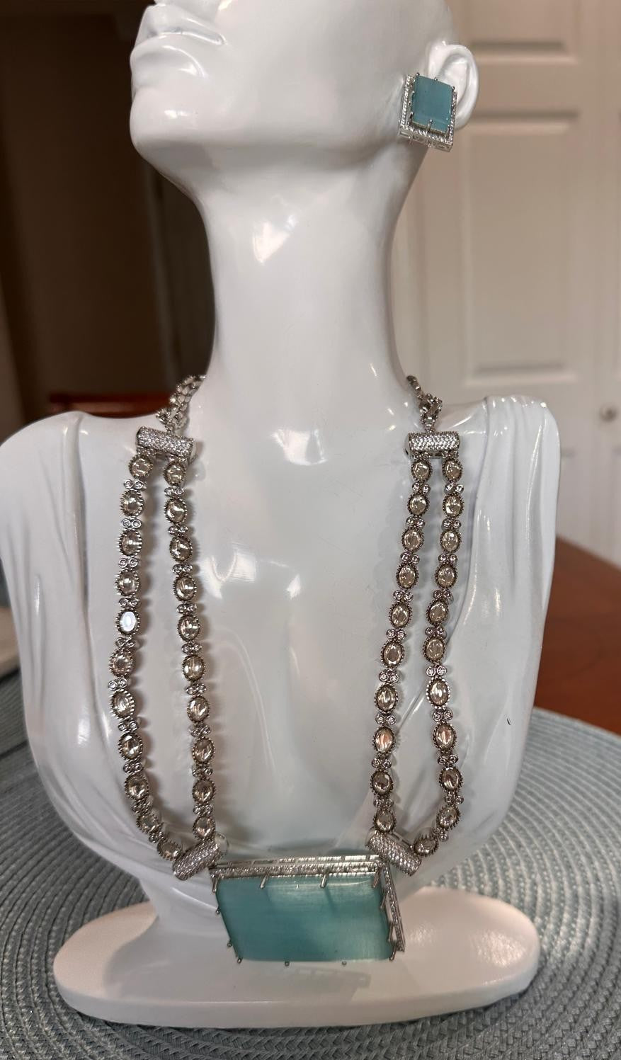 Designer Inspired CZ Statement Necklace Set
