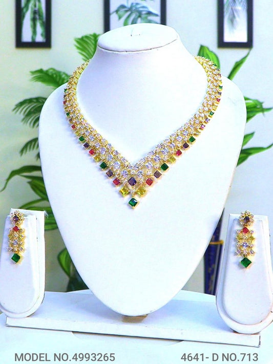 Designer Inspired CZ Statement Necklace Set