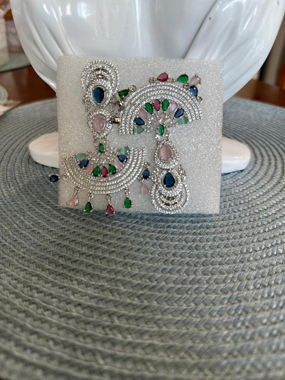 Statement CZ Earrings-Multi