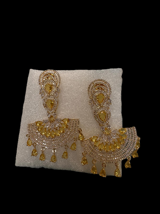 Statement CZ Earring-Citrine
