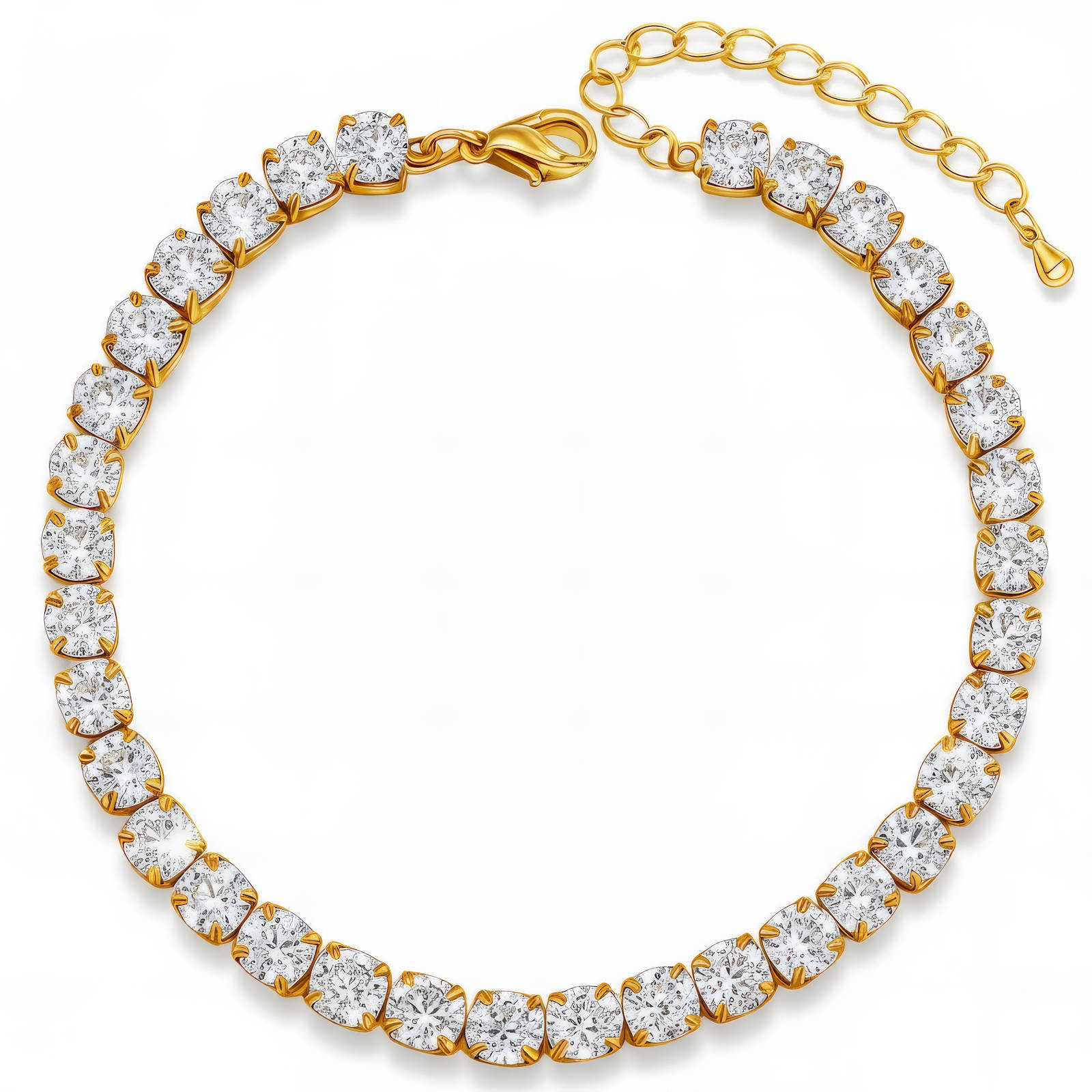 CZ Tennis Bracelet | Round Brilliant Cut | 18K Gold Plated Stainless Steel | Waterproof & Hypoallergenic Glozzo Wholesale Jewelry