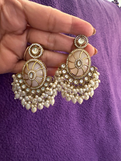 offwhite earrigs mother of pearl Nikhar Jewelry