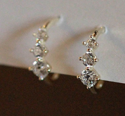 Dainty 925 Silver Gold Plated Earrings