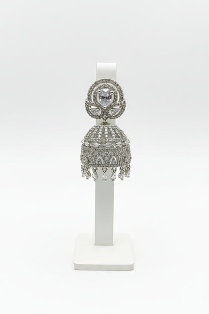 All AD in silver zhumka Nikhar Jewelry