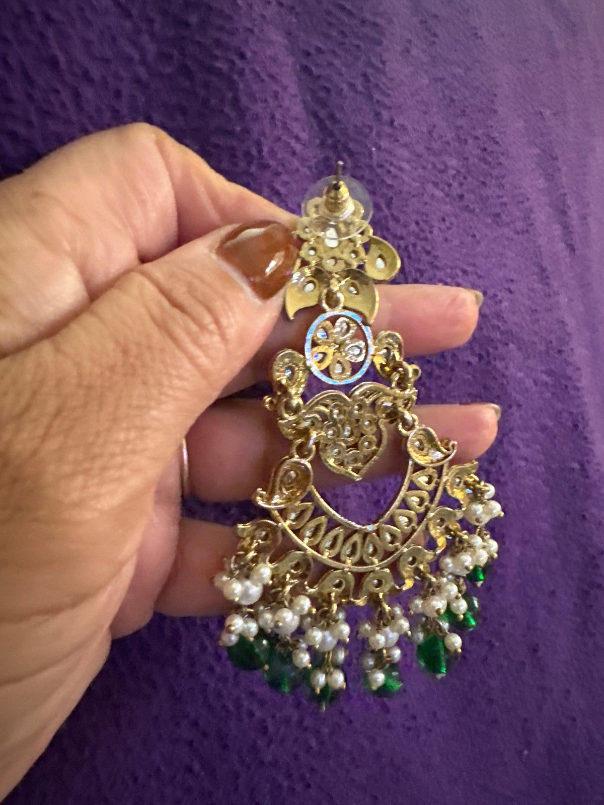 Long statement earring kundan Nikhar Jewelry