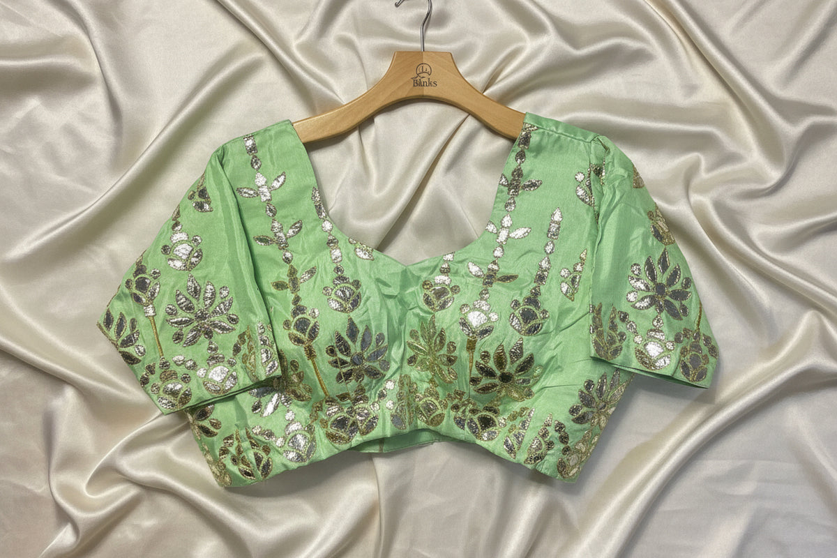 Large Size Party Wear Blouse with Hand Embroidery & Sequins Maha Collection