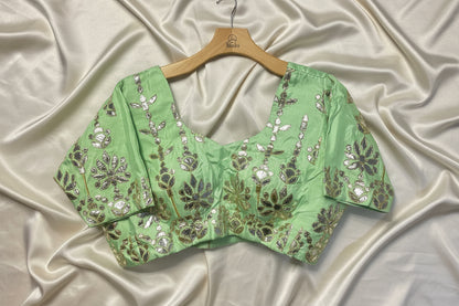 Large Size Party Wear Blouse with Hand Embroidery & Sequins Maha Collection