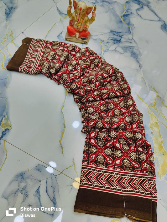 Modal Silk Ajrakh-Brown