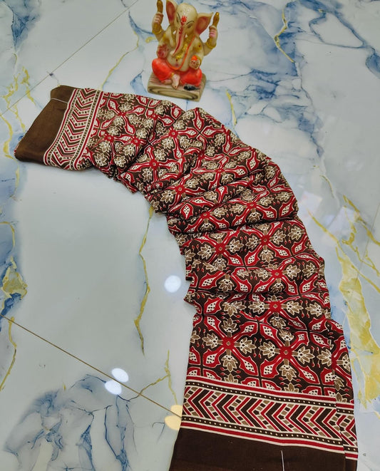 Modal Silk Ajrakh-Brown