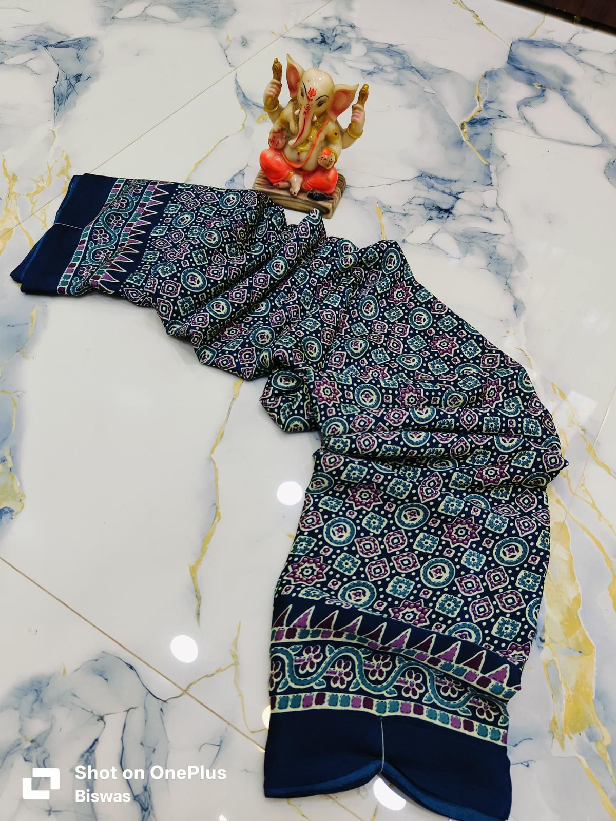 Modal Silk Ajrakh-Blue