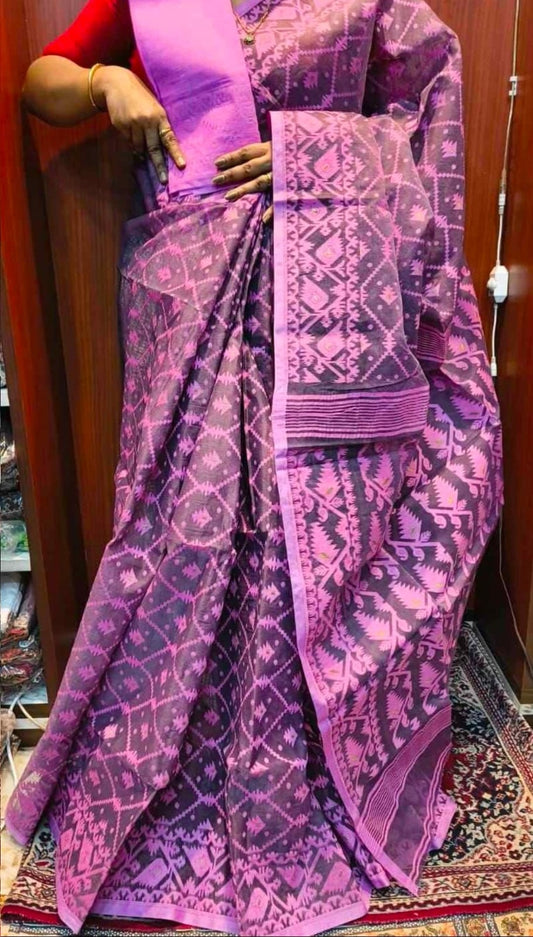 Jamdani Purple Saree
