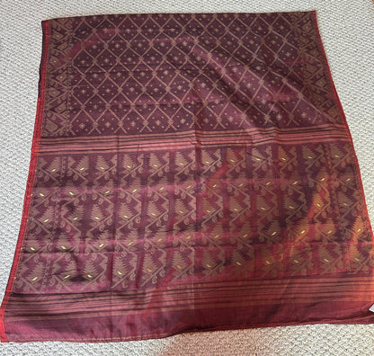 Bengal Handloom Jamdani Saree Maroon