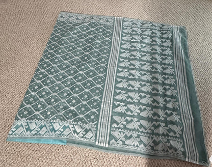 Bengal Handloom Jamdani Saree Sea Green
