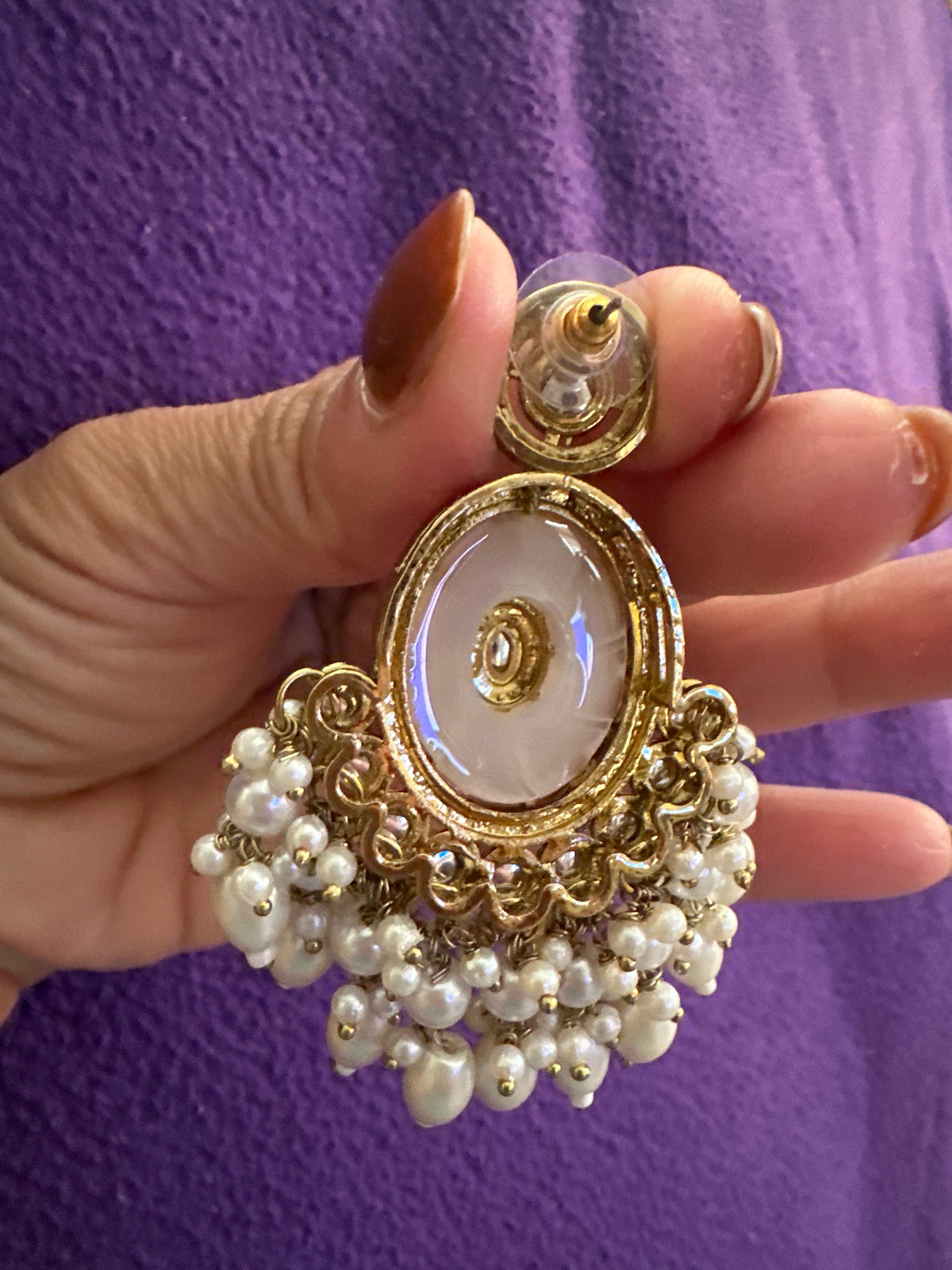 offwhite earrigs mother of pearl Nikhar Jewelry