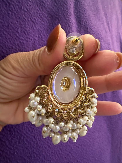 offwhite earrigs mother of pearl Nikhar Jewelry