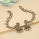 Oxidized Mirror Work Earrings with Shahara | Boho Indian Ethnic Jewelry Deepika's Adornments