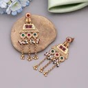 Rani & Green Color Matte Gold Earrings Showcasing Heritage Artistry With Bold Color Contrast Deepika's Adornments