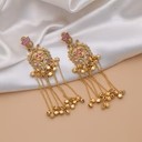 Rani Pink Kashmiri Ghungroo Chandelier Earrings | Indian Bridal Jewelry Deepika's Adornments