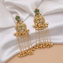 Green Kashmiri Ghungroo Chandelier Earrings | Indian Bridal Jewelry Femnari