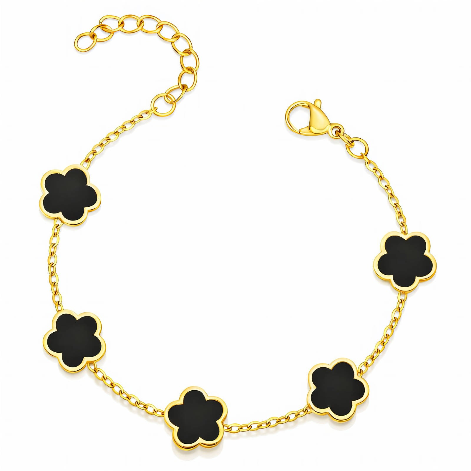 Flower Meadow Bracelet, 18K Gold Plated Steel Glozzo Wholesale Jewelry