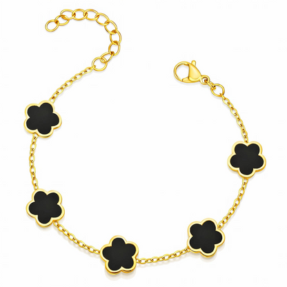 Flower Meadow Bracelet, 18K Gold Plated Steel Glozzo Wholesale Jewelry