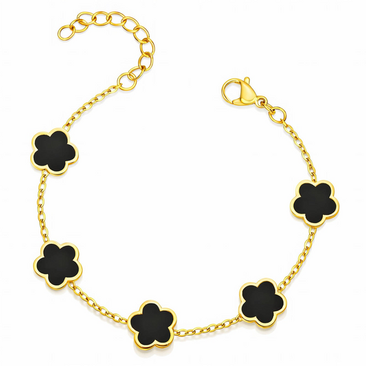 Flower Meadow Bracelet, 18K Gold Plated Steel Glozzo Wholesale Jewelry