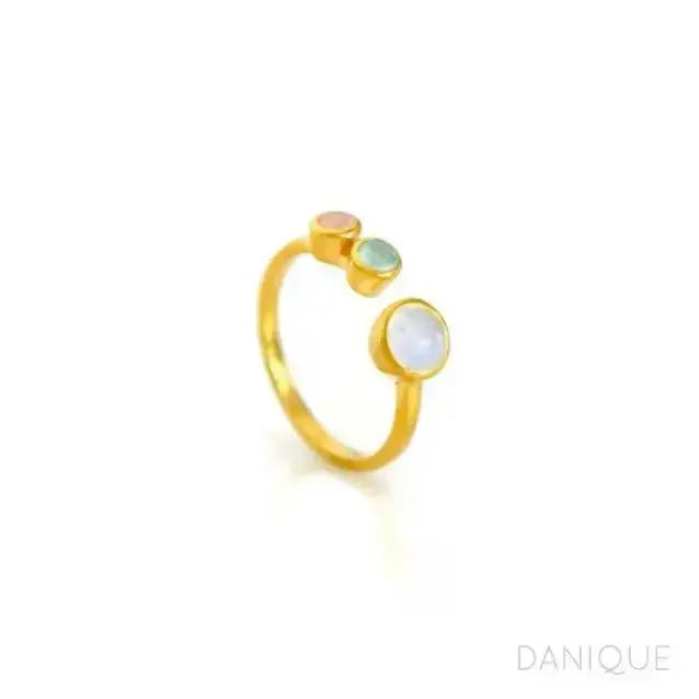 Sterling Silver Ring Gold Plated Multi - Deepika's Adornments