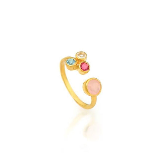 Dainty Pure Silver Gold Plated Ring