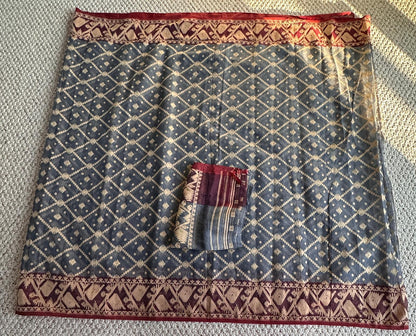 Bengal Handloom Jamdani GREY AND MAROON