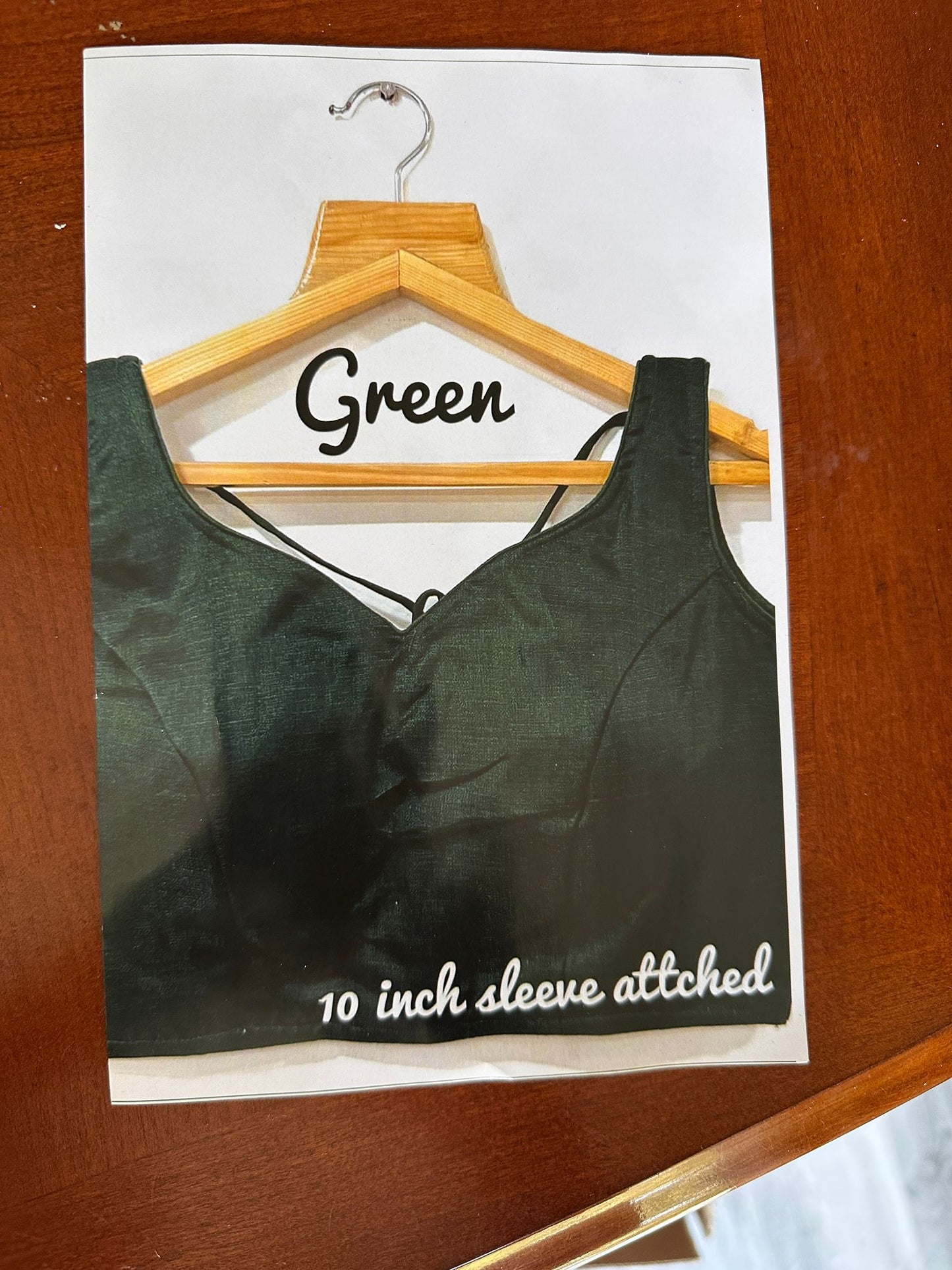 Shaburi Milan Silk Readymade Blouse- Dark Green