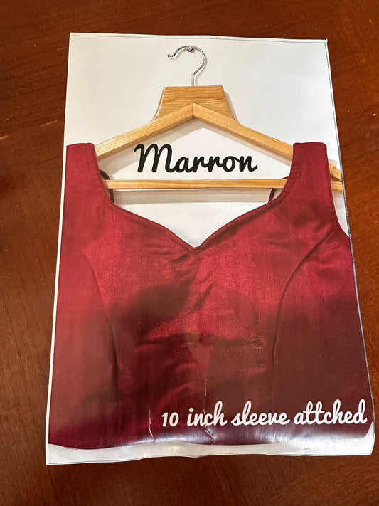 Shaburi Milan Silk Readymade Blouse -Maroon