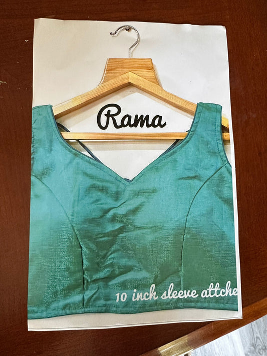 Saburi Milan Silk Readymade Blouse- Rama Blue