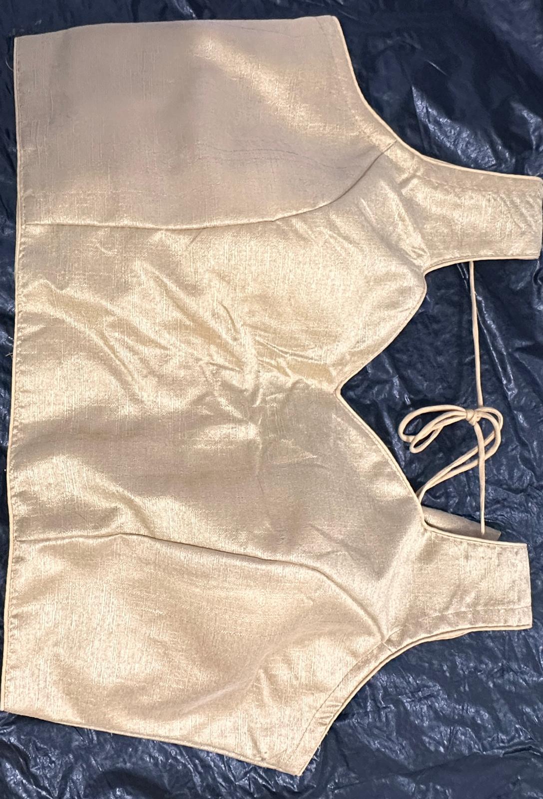 Shaburi Milan Silk Readymade Blouse-Gold