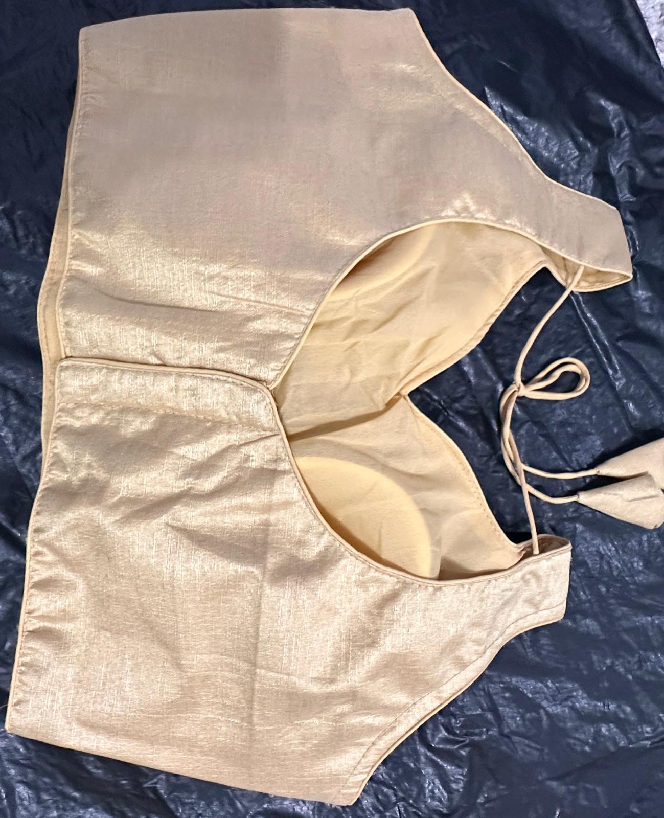 Shaburi Milan Silk Readymade Blouse-Gold